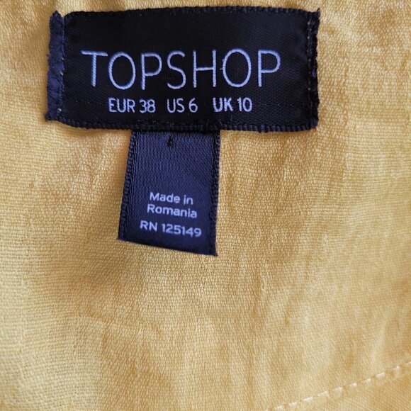 Topshop Yellow Spaghetti Strap Scalloped Tank - Picture 6 of 9